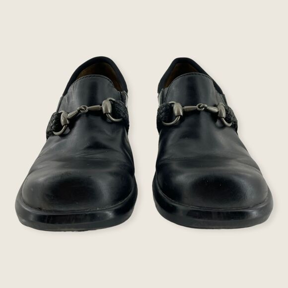 Ariat Del Mar Black Leather Silvertone Horse Bit 2" Heeled Clog SN 93601 7 - Picture 2 of 9